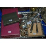 An EP tray, cased and loose cutlery Condition Report: Available upon request