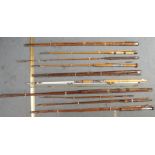 A collection of various fishing rods Condition Report: Available upon request
