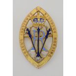 A 9ct gold and enamel Nursing long service brooch, weight 9.9gms Condition Report: Available upon
