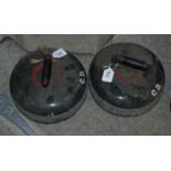 A pair of granite curling stones Condition Report: Available upon request