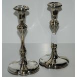 A tray lot of EP candlesticks, wine coaster etc Condition Report: Available upon request