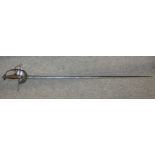 A rapier sword, blade 86cm, overall 104cm Condition Report: Available upon request