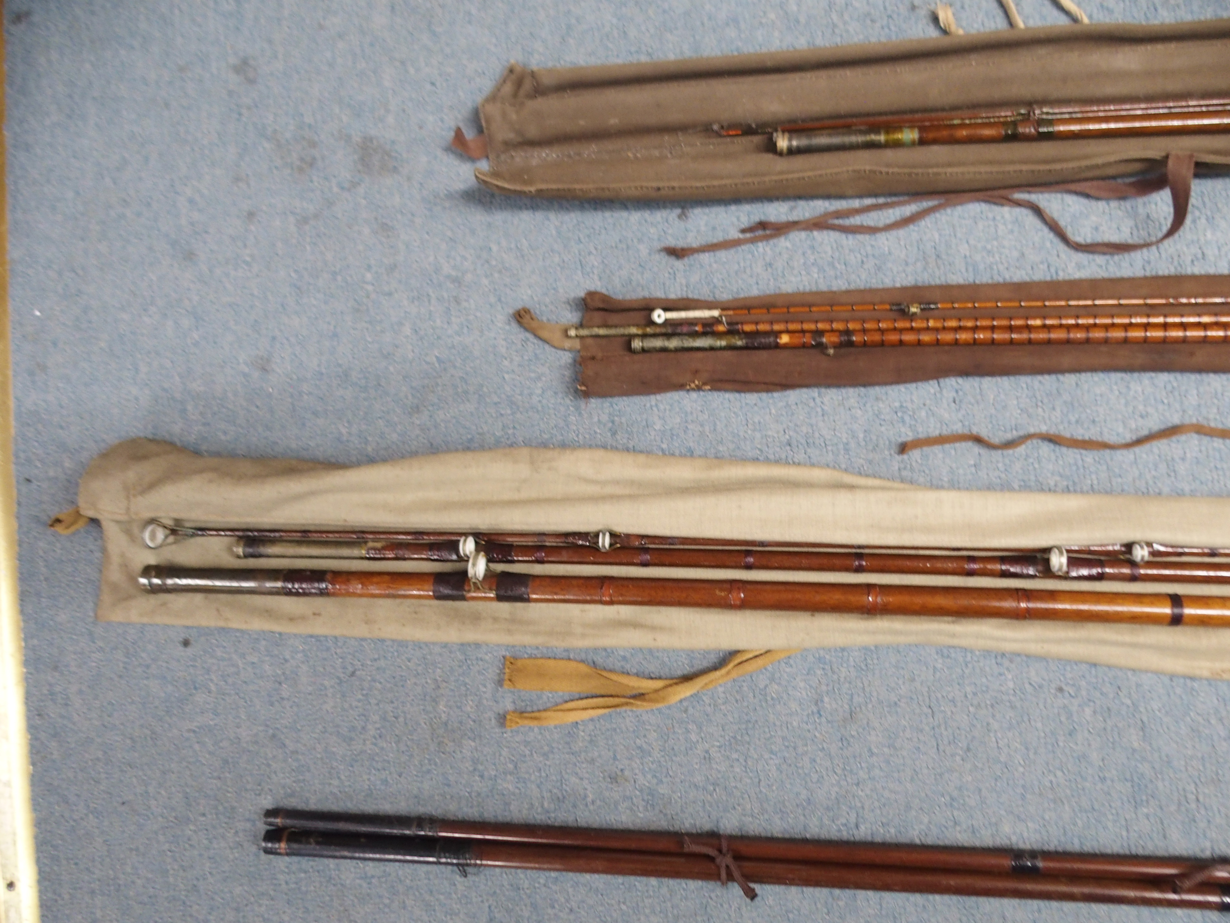 Six various rods including Haynes & Sons three-piece The Blarney, J Wilson oak four-piece, Anderson, - Image 6 of 7