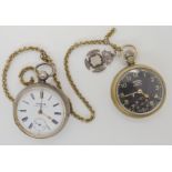 A silver cased Kays Famous Lever pocket watch, together with a base metal Ingersoll Leader