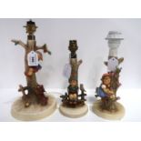 Three Hummel lamp bases Condition Report: Available upon request