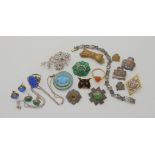 Two Scots Guards sweetheart brooches, a collection of Girl Guide badges and a collection of