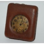 A Goliath pocket watch in leather travel case Condition Report: Available upon request