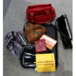 A lot comprising assorted ladies evening bags & leather purses etc Condition Report: Not available
