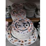 An extensive collection of Ashworth Bros serving plates & meat trays decorated with floral