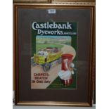 D.N.A Castlebank Dyeworks, advertising, unsigned, gouache and pencil, 38 x 25cm Condition Report: