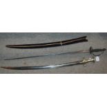 A sword with velvet scabbard and another sword (2) Condition Report: Available upon request