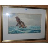 P MACGREGOR WILSON R.S.W Fishing boats on a swell, signed, watercolour, 29 x 49cm Condition