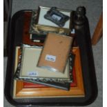 A tray lot of assorted photo frames and a silver sugar castor Condition Report: Available upon