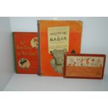 A box of various childrens books including Le Bon Toto et Le Mechant Tom etc and various scrap books