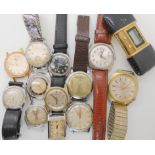 A collection of vintage watches to include, Movado, Roamer, Favre Leuba etc Condition Report: Not