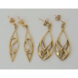 Two pairs of Ola Gorie 9ct gold earrings, weight together 8.7gms Condition Report: Available upon