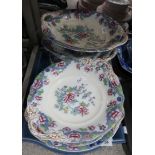 A lot comprising Copeland Late Spode Chinoiserie pattern no 8036 dinnerwares including plates,