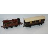 A Bing clockwork locomotive, coaches and wagons and Hornby locos etc Condition Report: Available