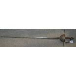 A rapier with decorative hand guard, blade 94cm, overall 109cm Condition Report: Available upon