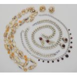 Vintage diamante and glass beads Condition Report: Not available for this lot