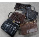 A selection of leather ladies evening bags, two by Mappin & Webb Condition Report: Not available for