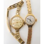 A 9ct gold ladies Volvo watch and strap weight including mechanism 14.4gms together with a 9ct cased