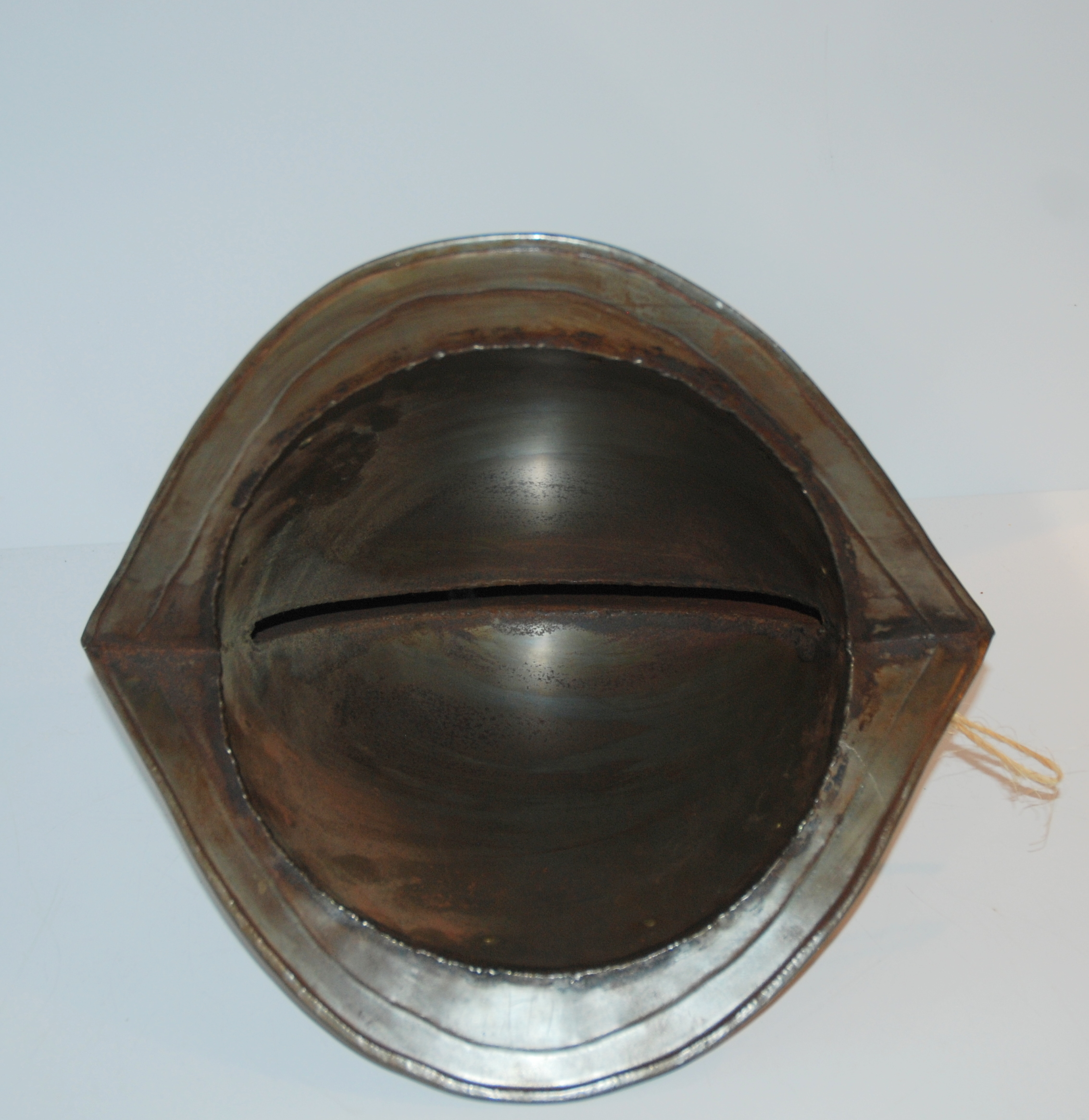 A 20th century helmet and leather belts Condition Report: Available upon request - Image 3 of 4