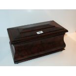 A Victorian mahogany sarcophagus tea caddy with glass mixing bowl, 36cm wide Condition Report: