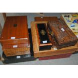 Eight various boxes, 70cm long and smaller (8) Condition Report: Available upon request