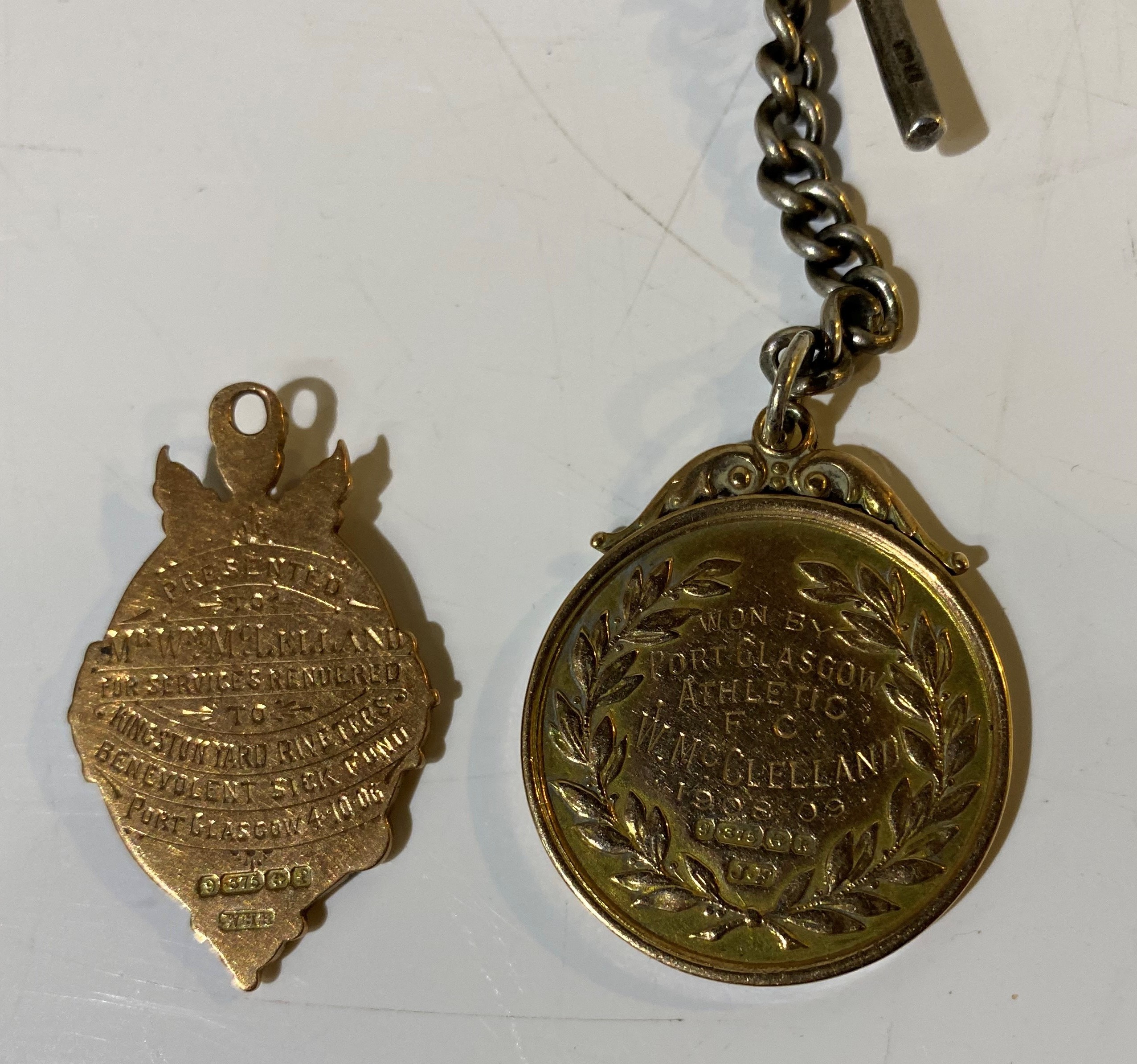 A 9ct gold Renfrewshire Football Association medal, the obverse inscribed Renfrewshire - Image 2 of 4