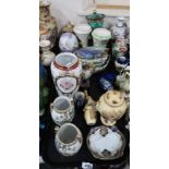 A selection of Maling including a Coleus vase, a Peony rose vase, a Newhall Boumier Ware comport,