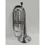 A two valve baritone bugle by Dynasty, A 3856, together with a Besson 8 mouthpiece Condition Report: