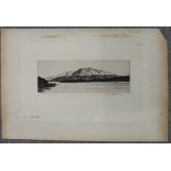 WILLIAM RENISON Ben Cruachan, signed, etching, 10 x 25cm, lithograph images of Edinburgh and a