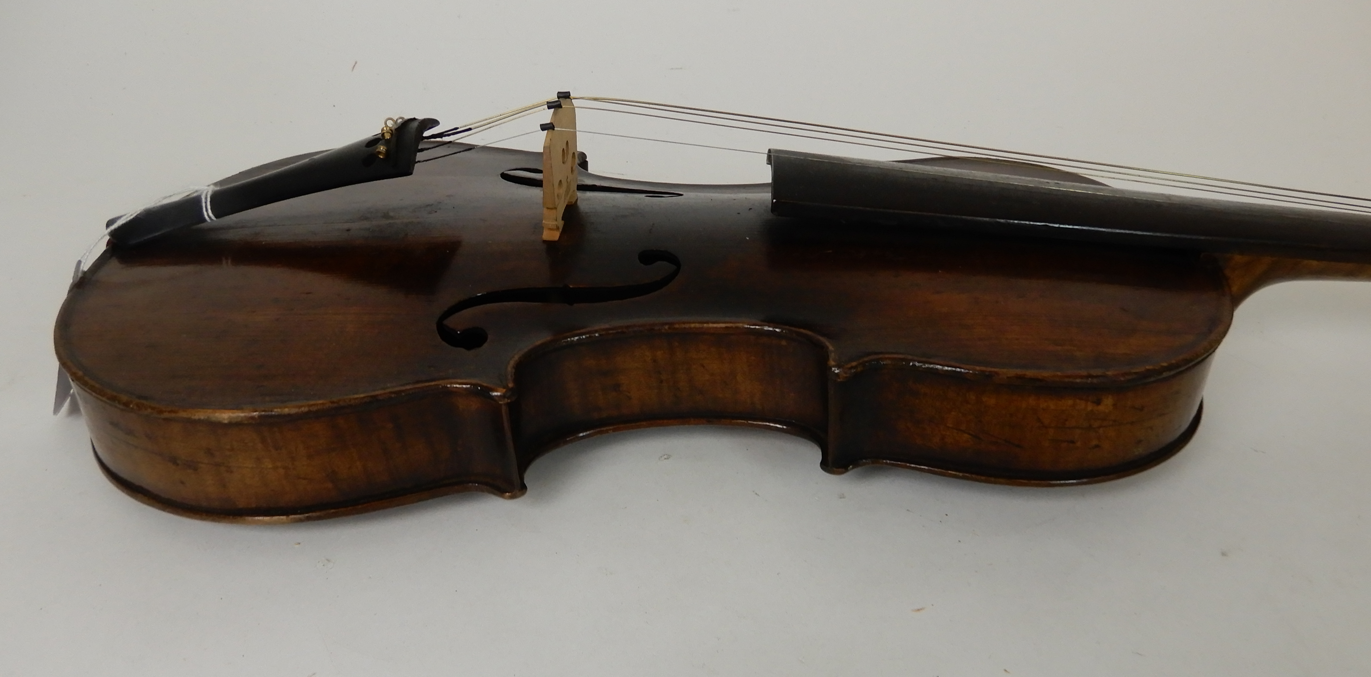 A two piece back violin 35.5 cm bearing label to the interior Antonius Stradiuvarius Cremonenfis - Image 5 of 26