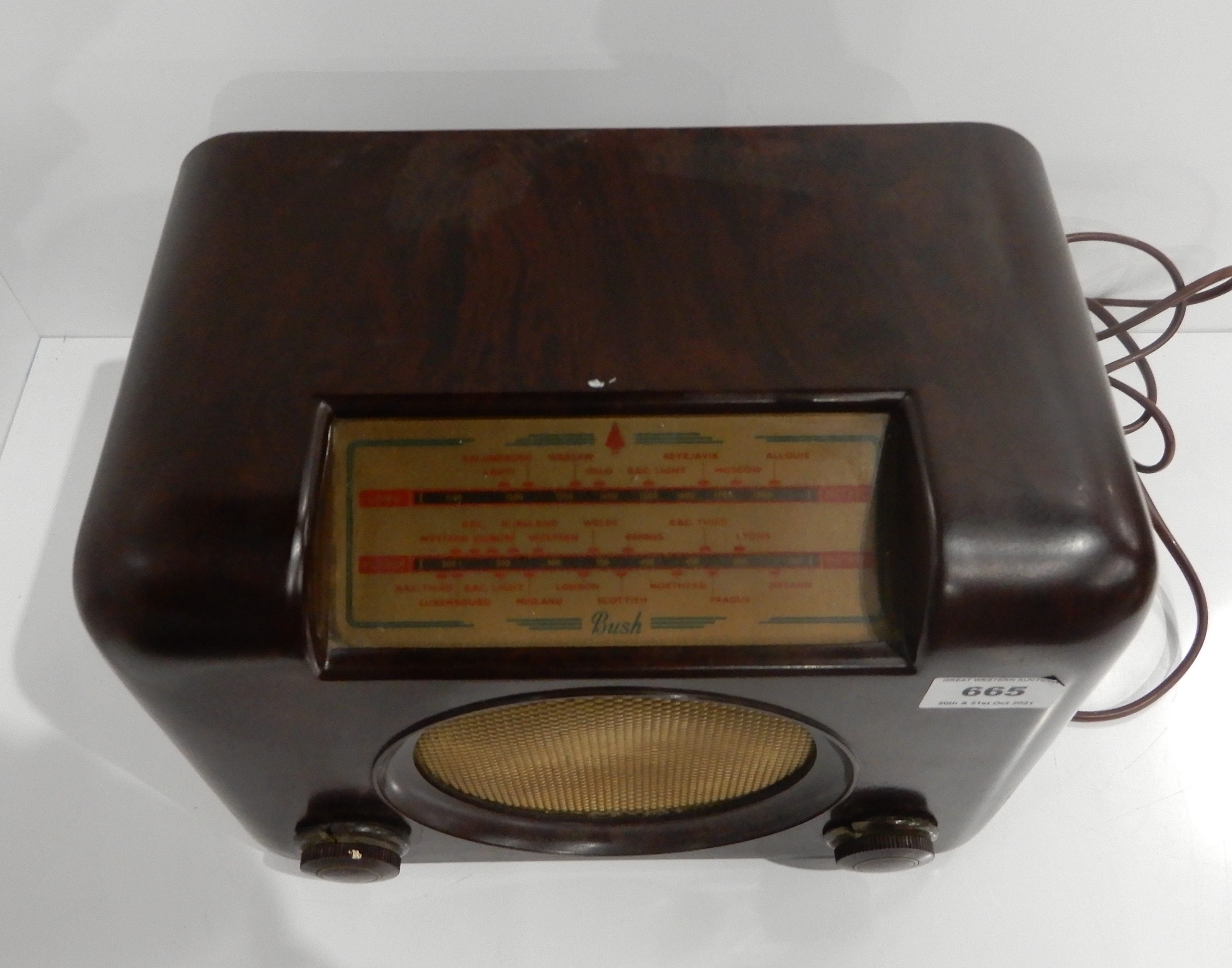 A Bakelite Bush radio Condition Report: Available upon request - Image 2 of 3