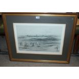 After Michael Brown, High Hole, St. Andrews, framed print, 66 x 81cm overall and The Golf Swing