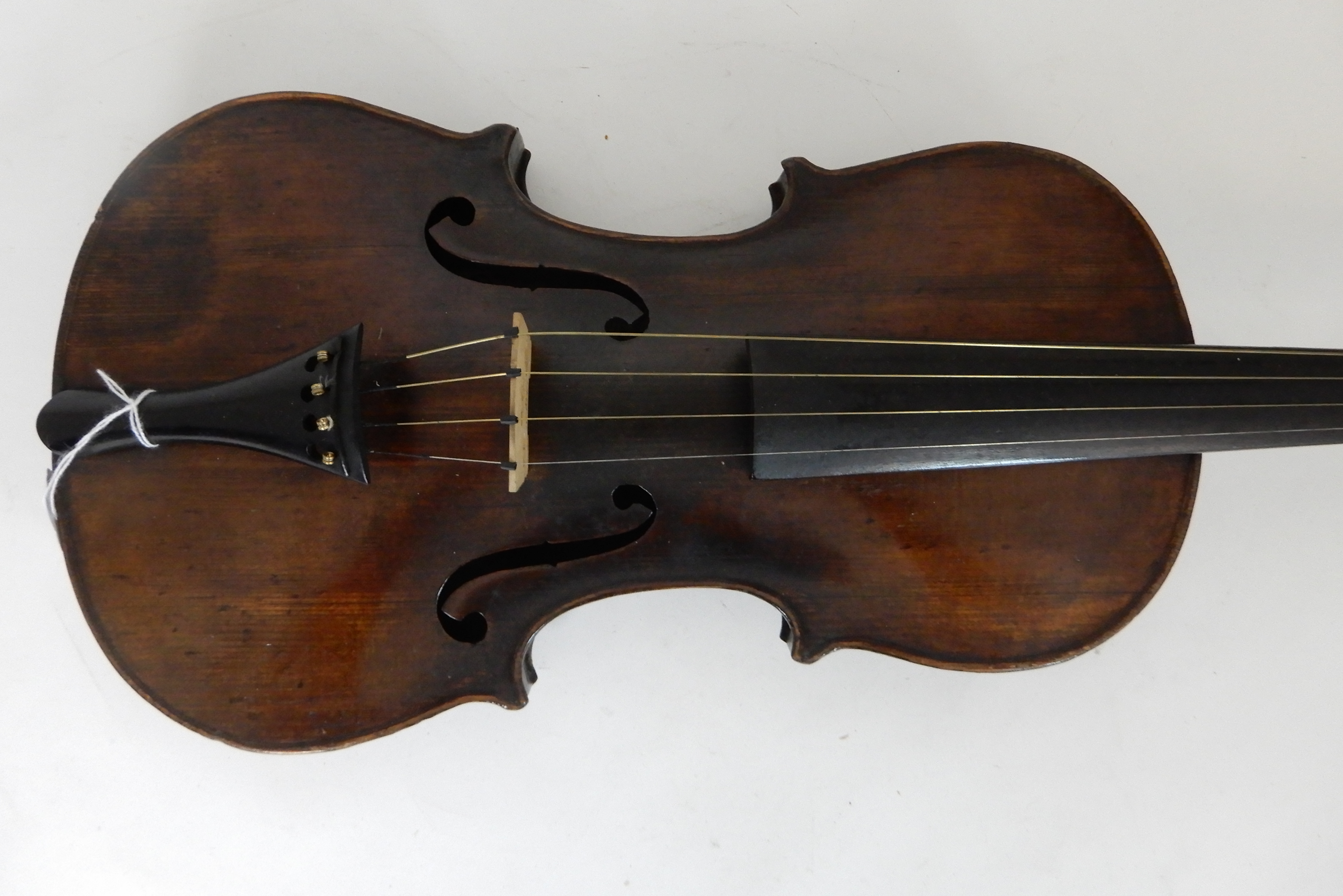 A two piece back violin 35.5 cm bearing label to the interior Antonius Stradiuvarius Cremonenfis - Image 6 of 26