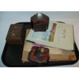 A tray lot including trinket box, carved box etc Condition Report: Available upon request