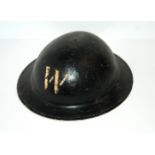 WWII ARP warden helmet, circular oak barometer, safety goggles etc Condition Report: Available