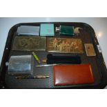 A tray lot including propelling pencil, cigarette cases etc Condition Report: Available upon