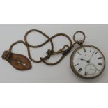 A silver cased pocket watch dated Chester 1891 Condition Report: Not available for this lot