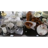 Royal Doulton Burgundy pattern cups and saucers, a Hornsea coffee service, Edinburgh crystal