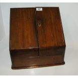A Victorian oak stationary box with hinged doors and fitted interior, 32cm wide Condition Report: