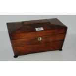A Victorian sarcophagus shaped tea caddy, 30cm wide Condition Report: Available upon request