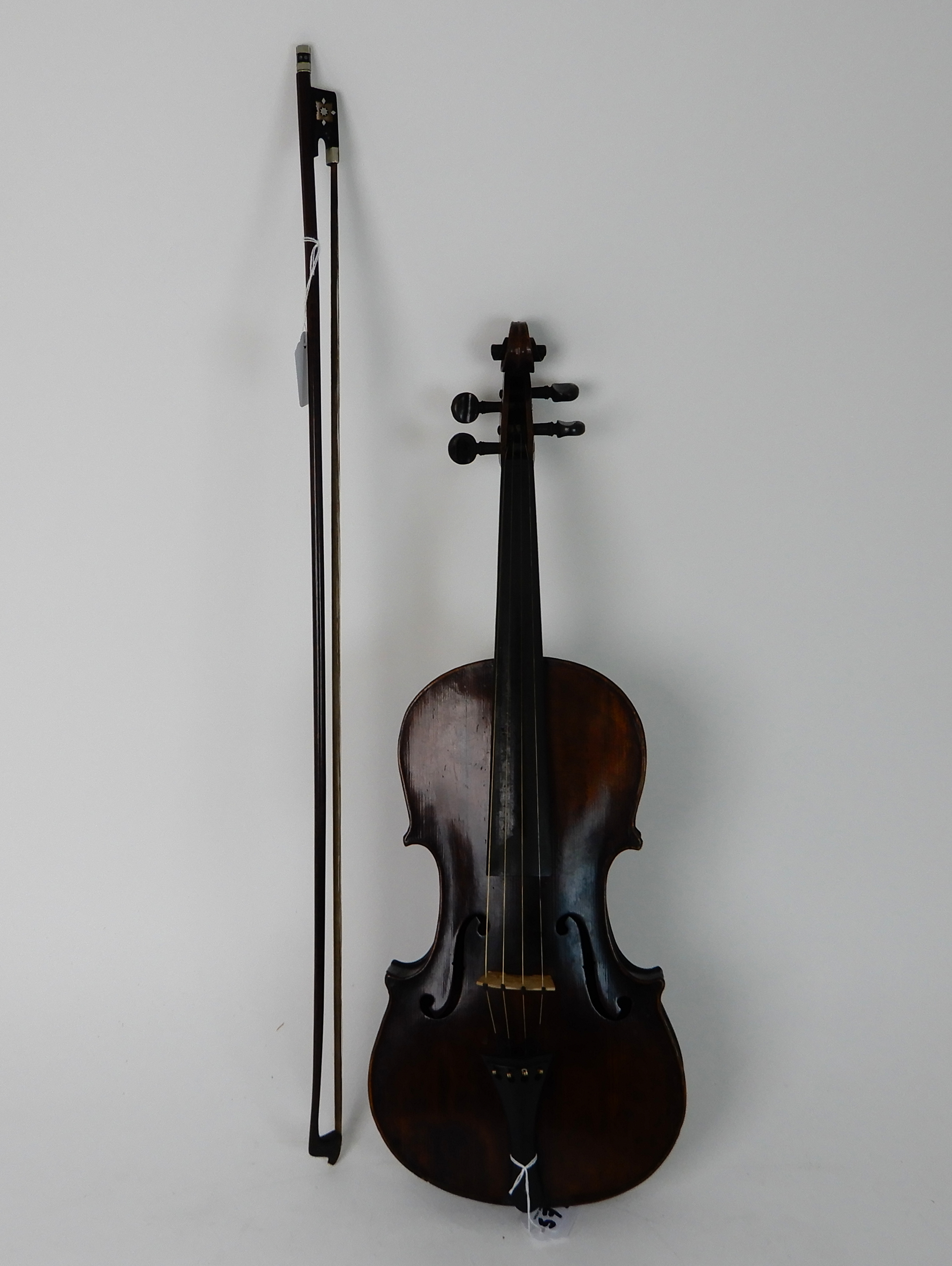 A two piece back violin 35.5 cm bearing label to the interior Antonius Stradiuvarius Cremonenfis - Image 12 of 26