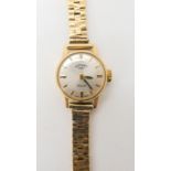 A 9ct gold ladies retro Rotary watch and strap, weight including mechanism 18.3gms Condition Report: