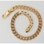 A 9ct gold curb chain bracelet, length 21.5cm, weight 16.3gms Condition Report: Available upon