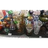 A selection of flashed coloured glass including drinking glasses, bells, vases etc Condition Report: