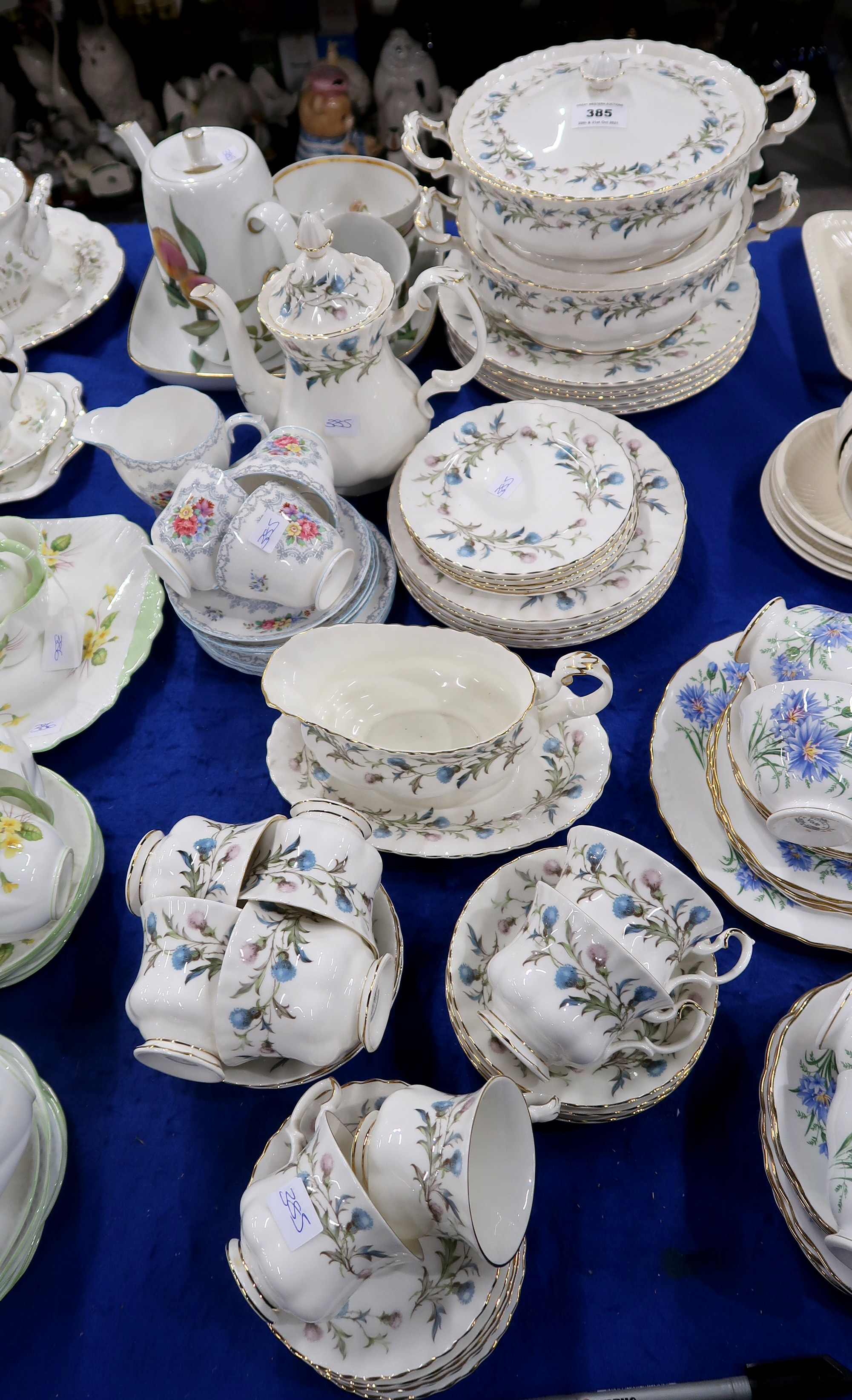 A Royal Albert Brigadoon pattern dinner service, Shelley Crochet teawares etc Condition Report: