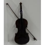 A part violin 35.5cm with a bow 57 gms and case Condition Report: Available upon request